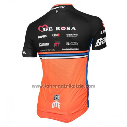 2016 Fahrradbekleidung DE Rose Shwarz und Orange Trikot Kurzarm und Tragerhose